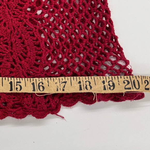 VTG Red Y2K TanJay Crochet Knit Button Front Fairy Cardigan Long Sleeve Sz Large - Picture 10 of 10